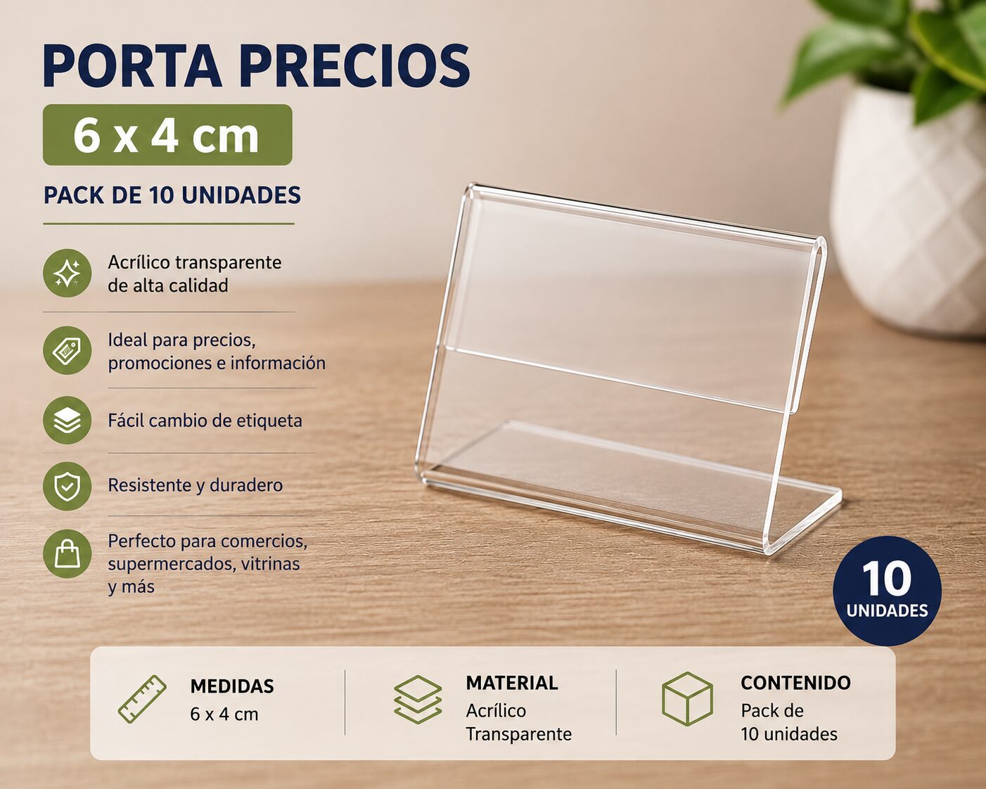 Porta Precios 6x4 Pack 10 - Image 2
