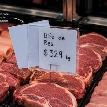Porta Precios Para Fiambre, Carne Y Queso Acero Inoxidable