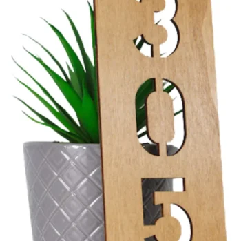 Letrero con número de habitación hecho de madera para señalización de hotel, letrero para puerta de apartamento