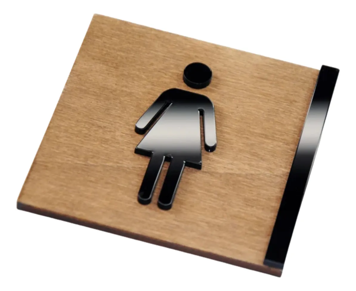 Letrero de baño de madera para señalización de hoteles y restaurantes - Image 3