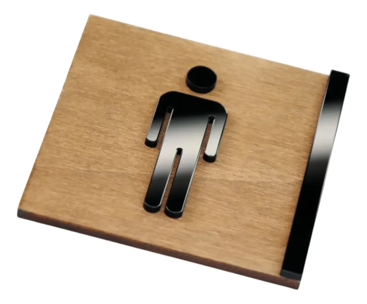 Letrero de baño de madera para señalización de hoteles y restaurantes - Image 4
