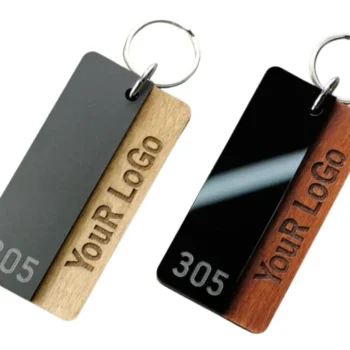 Llavero Moderno personalizado para Hoteles, Key Tag con su logo y número de habitación