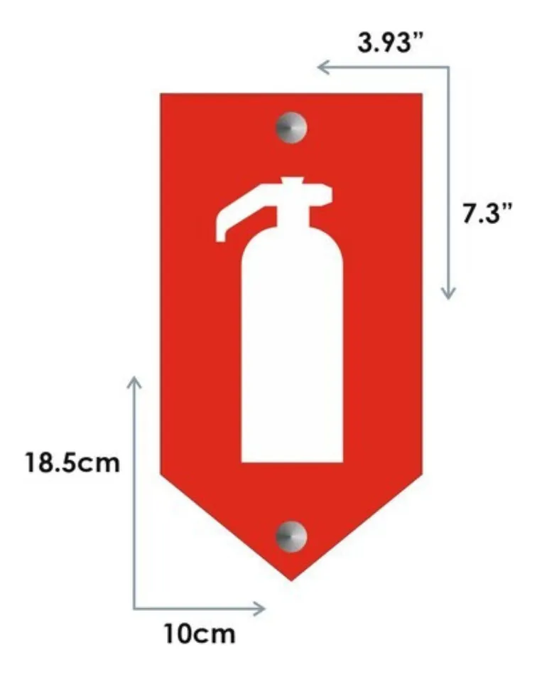 Letrero reflectante 3D de lujo para extintor con separadores metálicos / Señalización de seguridad acrílica premium - Image 3