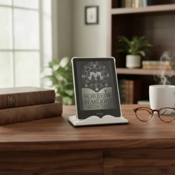 Soporte para Kindle y lector electrónico con forma de libro