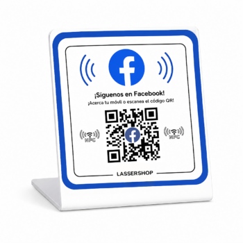 Placa QR + NFC Facebook
