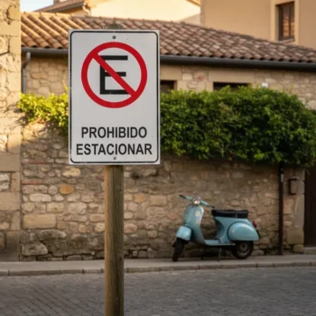 Cartel " PROHIBIDO ESTACIONAR "