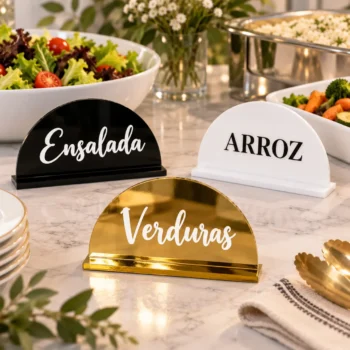 Carteles Identificadores de Alimentos en Acrílico